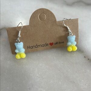 Charming Blue and Yellow Bear Earrings